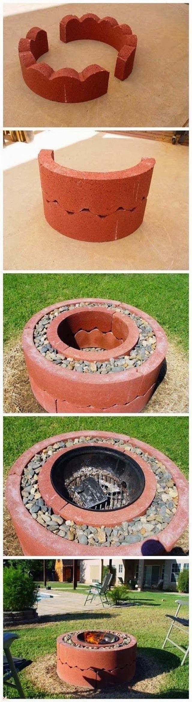 $50 fire pit using concrete tree rings
