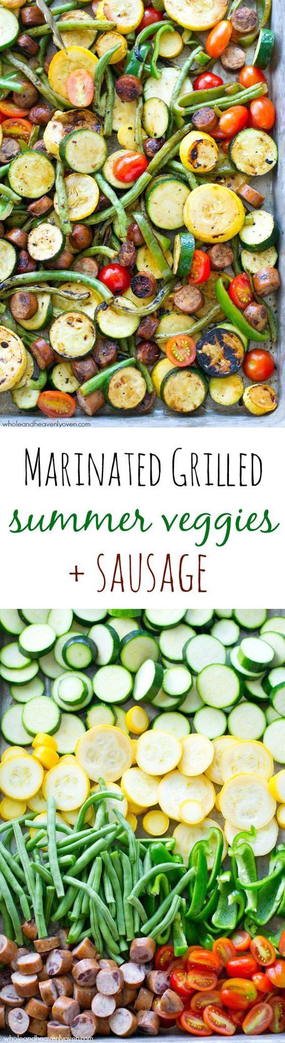 Marinated Grilled Summer Veggies with Sausage