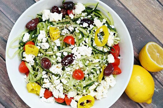 spiralized greek salad