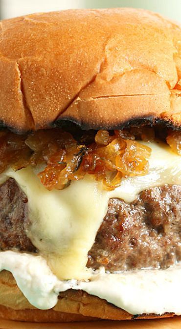 French Dip Burger with Havarti