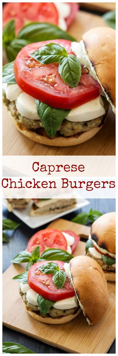 Caprese Chicken Burgers