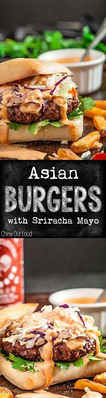 Asian Burgers with Sriracha Mayo