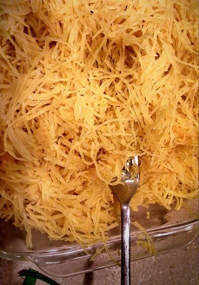 pulled squash in a container
