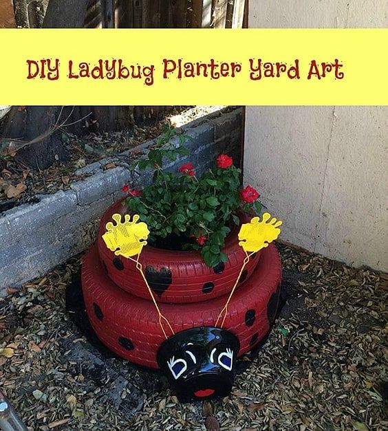Ladybug Tire Planter