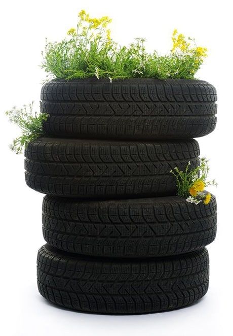 Topsy Turvy Stacked Tire Planter