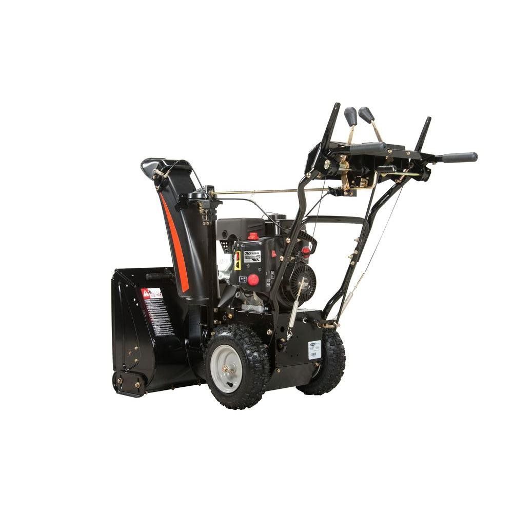 Side view of Sno Tek Snow Blower Machine on a white background.