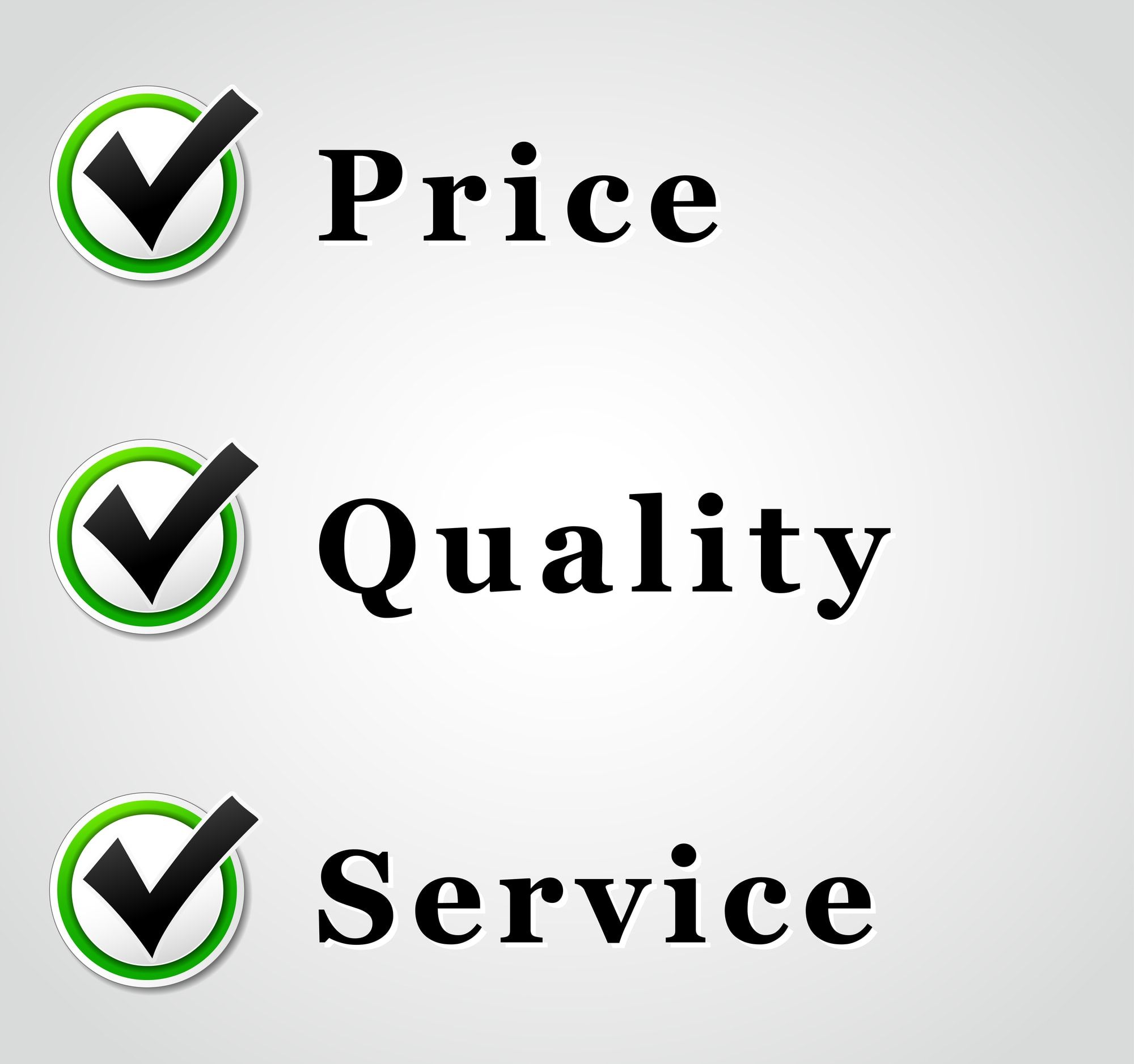 Best price quality and service illustration