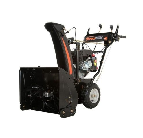 SNO-Tek 24 in. 2-Stage Electric Start Gas Snow Blower in a white background.