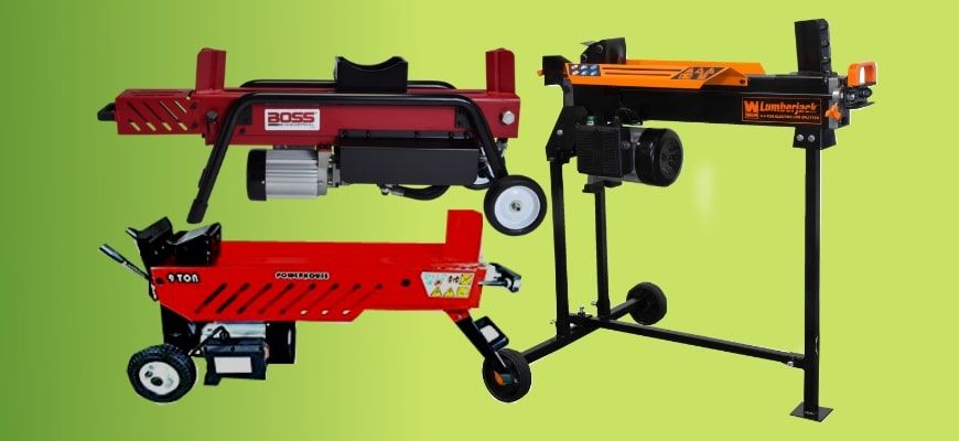Electric Log Splitter, 7 Ton Horizontal 2HP Wood Splitter with Stand,  Kinetic Motor and Transport Wheels, Portable Splitter for Firewood Forestry