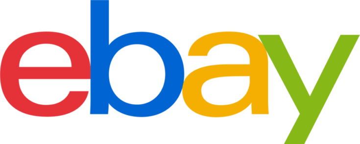 Ebay logo in white background.