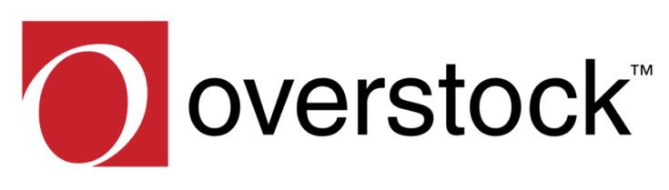 Overstock logo in white background