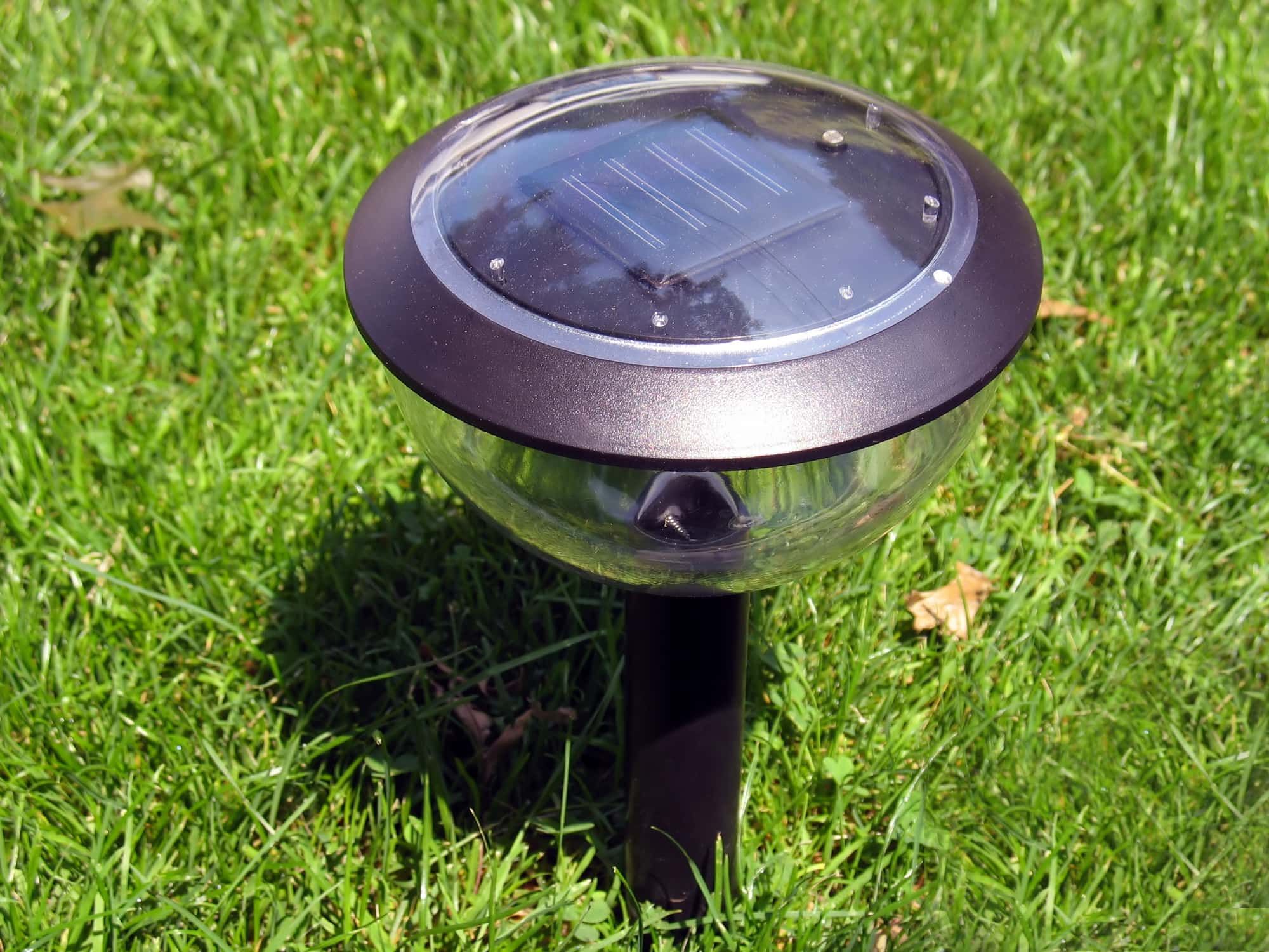 a solar-powered garden lamp