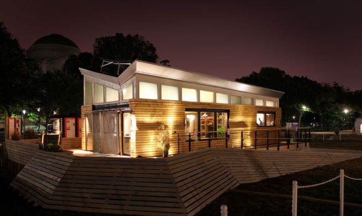 Solar-Powered LED Lights wooden house
