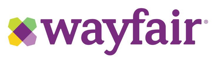 Wayfair logo in white background