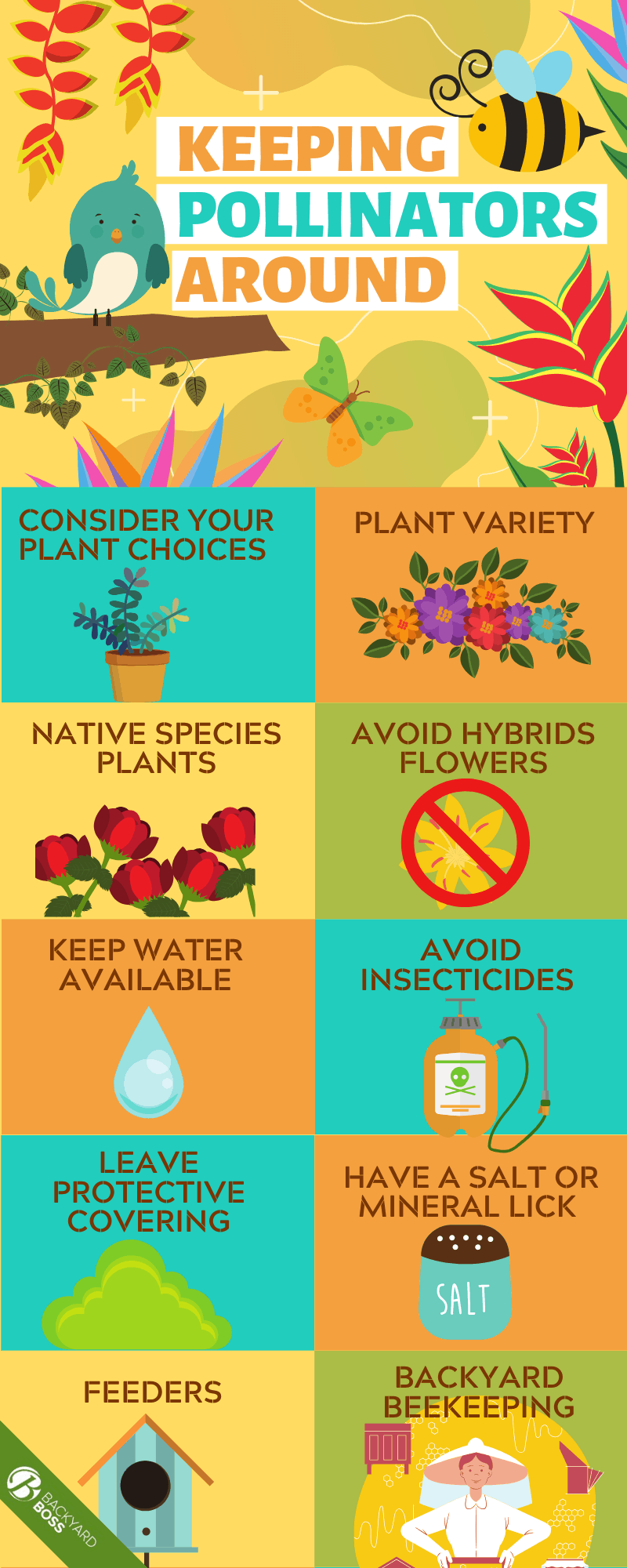 Keeping Pollinators Around - Infographic