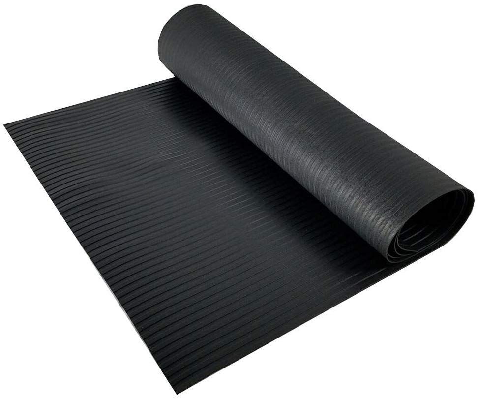 Resilia Black Vinyl Plastic Floor Runner Protector rubber mat
