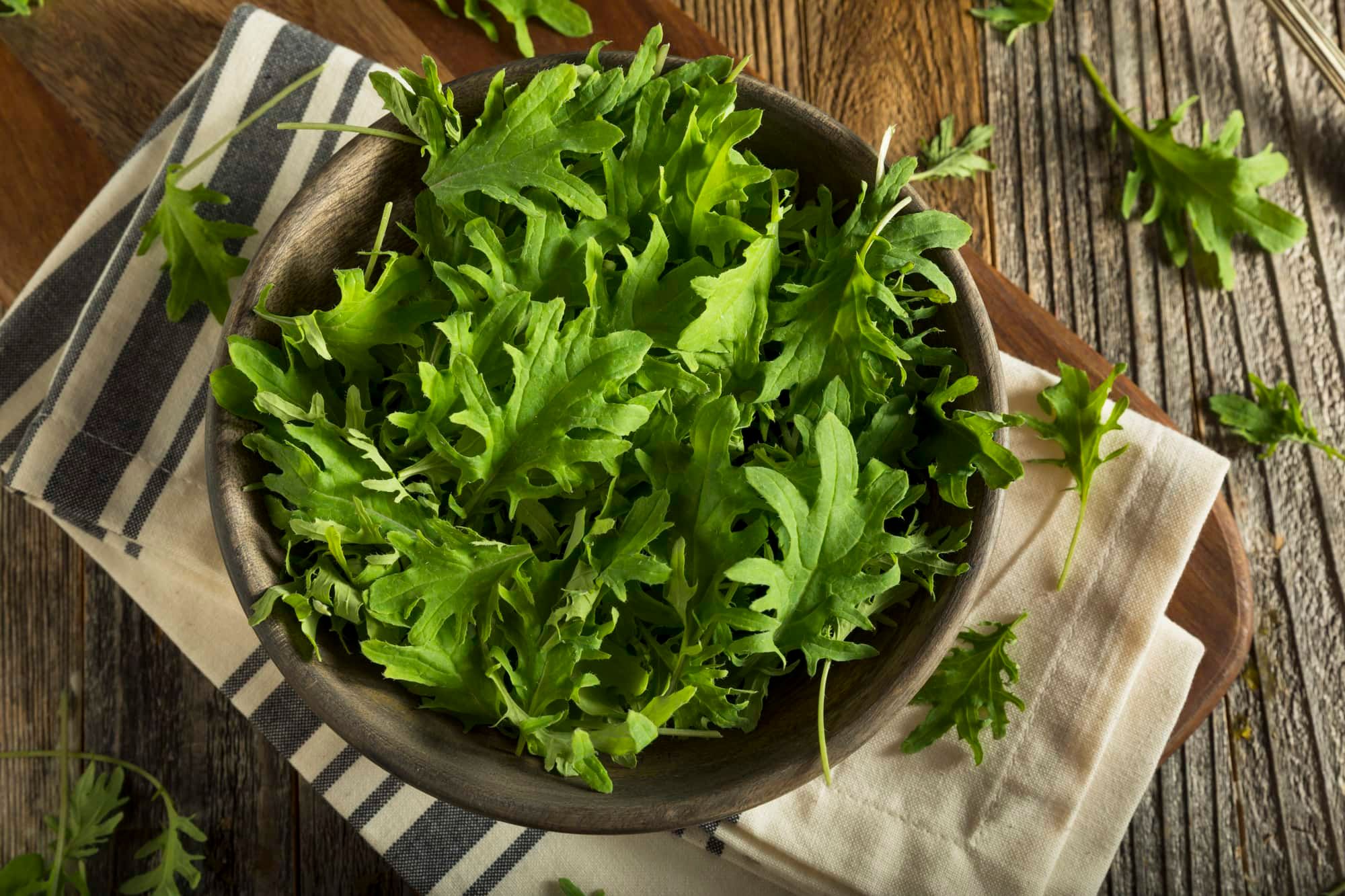 Raw Green Organic Baby Kale in a Bowl