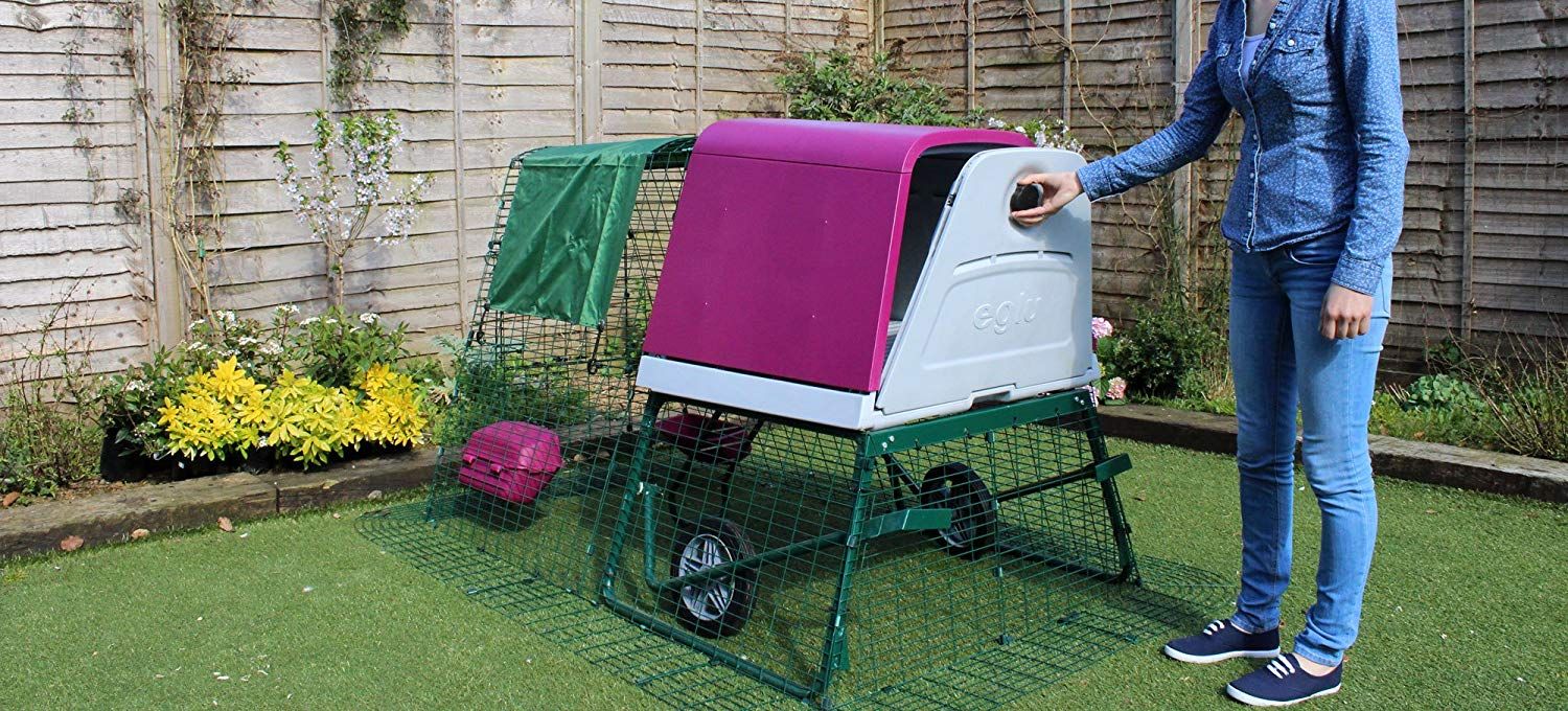 Omlet Eglu Go UP Chicken Coop with 2m Secure Steel Mesh Run and Wheels