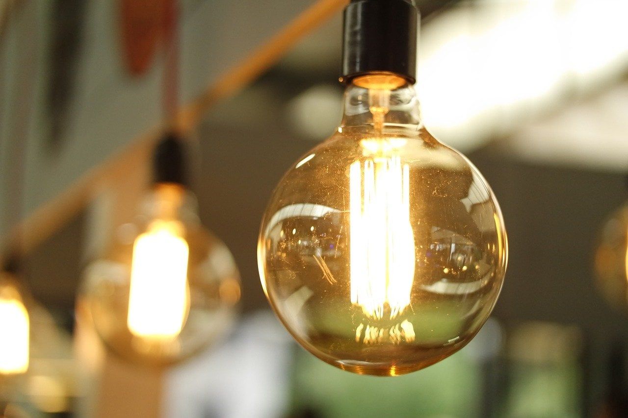 old incandescent bulb in selective focus