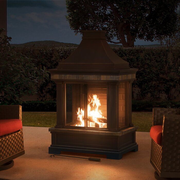 Pitchford Steel Wood Burning Outdoor Fireplace