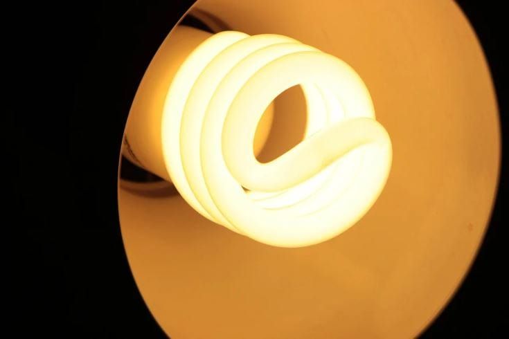 Cfl bulb on lamp shade