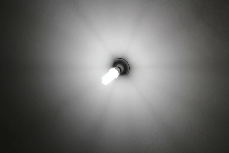 cfl bulb on the ceiling