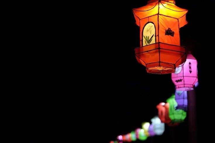 colorful Lantern lights during night time