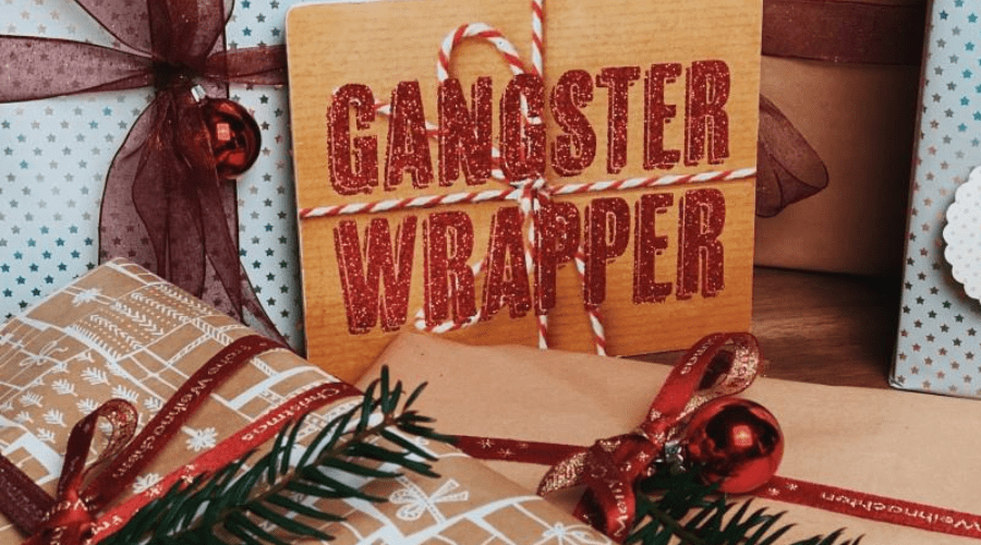 funny christmas quote gangster wrapper DIY giftwrap