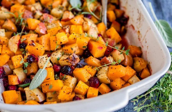 Butternut Squash Bake with Cranberries and Apples
