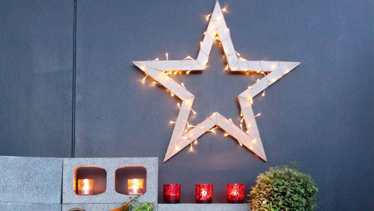 DIY lighted star decoration tutorial