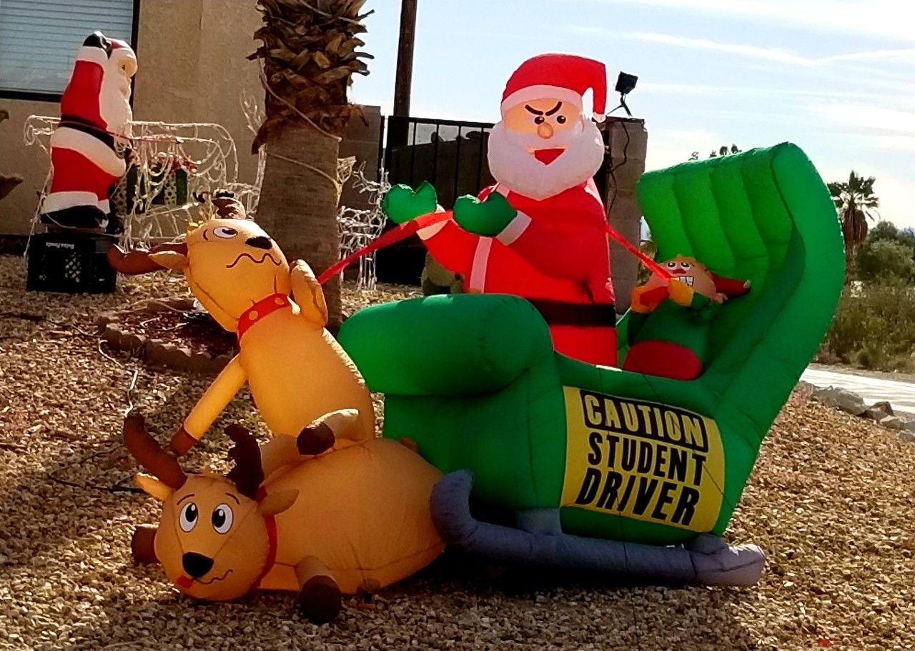 student driver santa display motorized christmas yard decoration