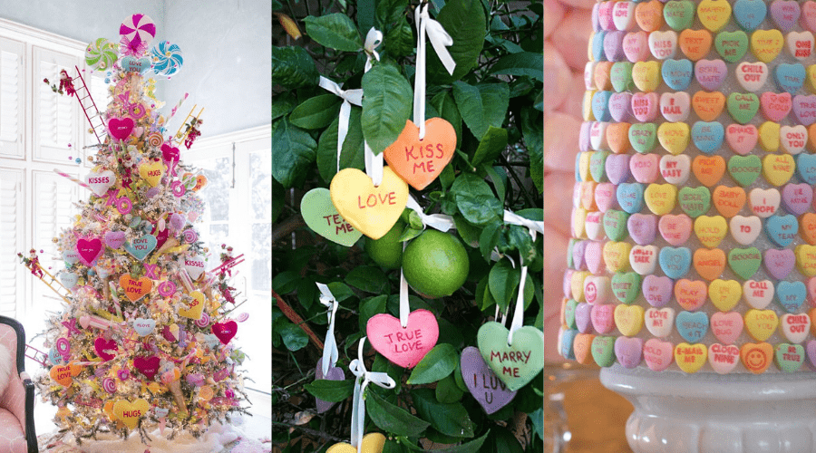 valentine's day year round tree ideas featuring conversation hearts
