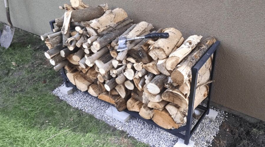 instructables aluminum over gravel firewood rack diy plan
