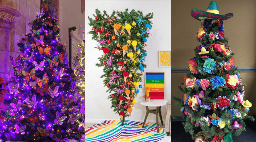 year round christmas tree ideas butterflies rainbow upside down and cinco de mayo