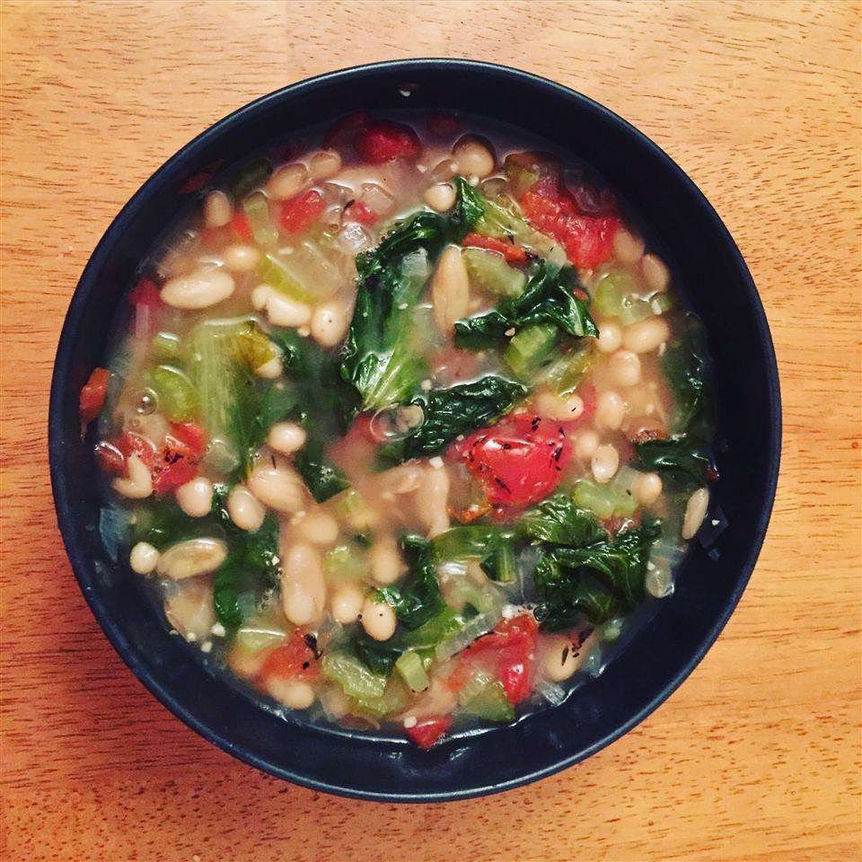 Chicory and cannellini bean soup