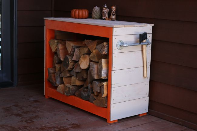 diy small firewood rack with roof