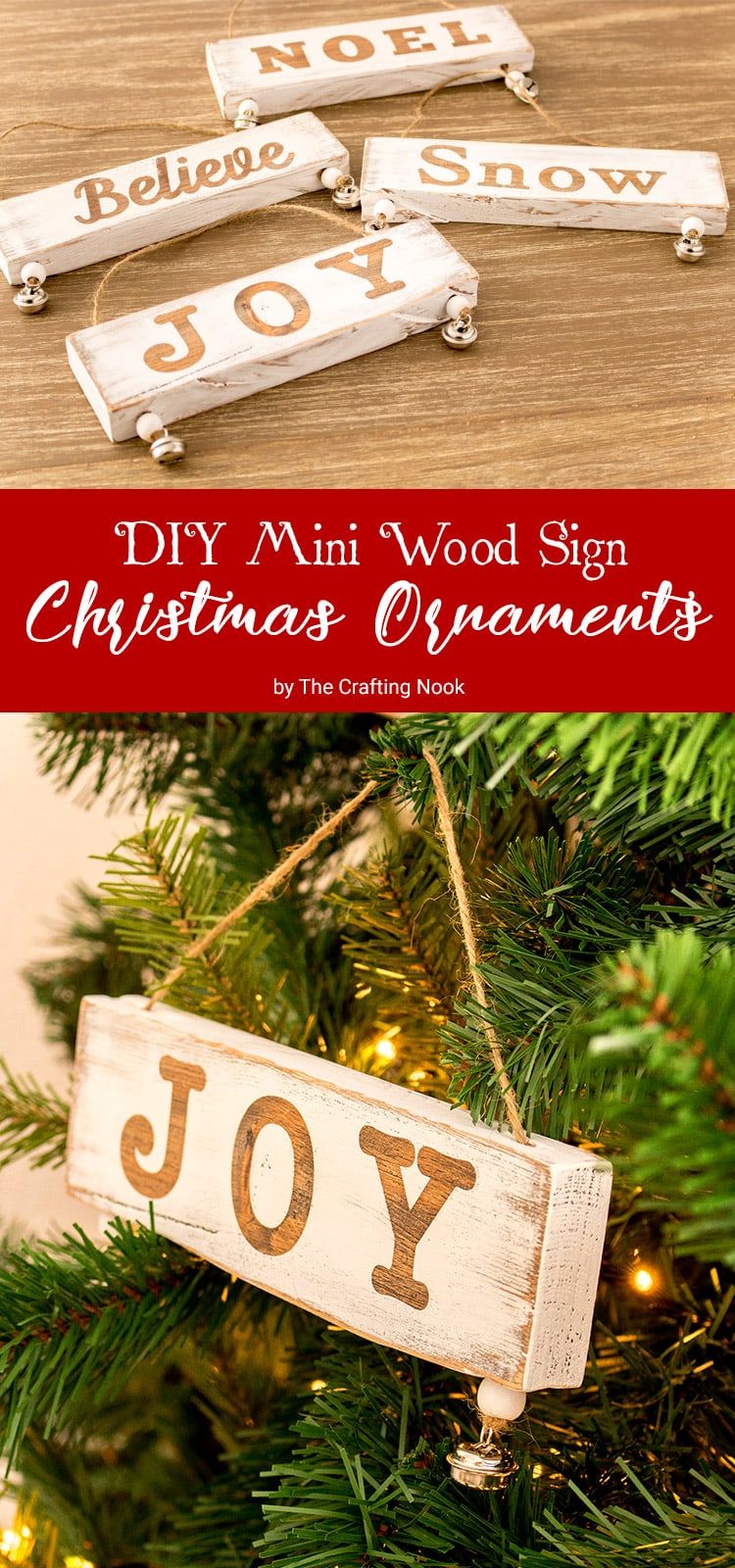 Rustic Wood Christmas Ornament Signs