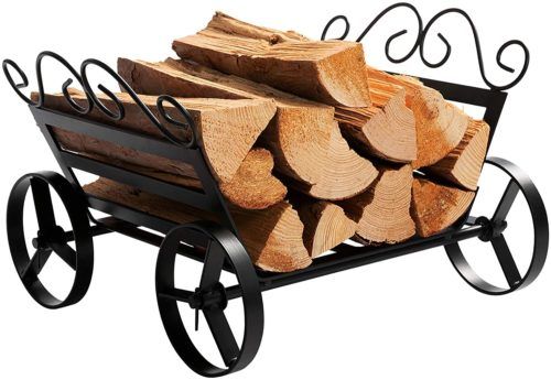 DOEWORKS Fireplace Log Rack With Decorative Wheels - $$title$$
