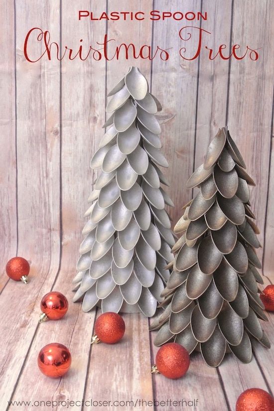 Plastic Spoon Christmas Trees DIY Tutorial