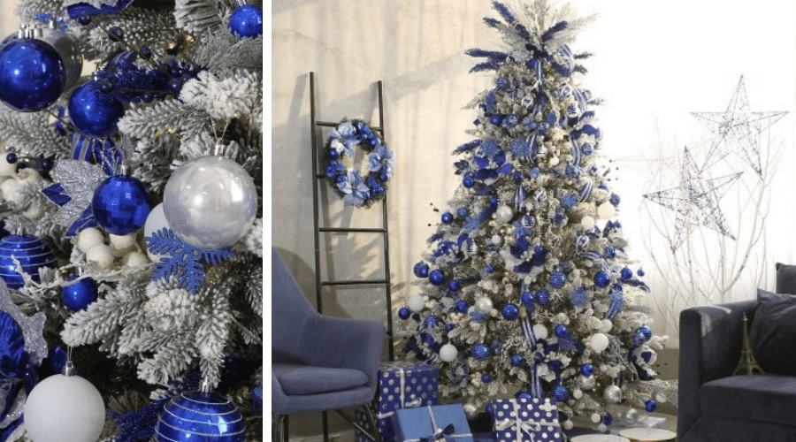 blue xmas tree ideas royal and white