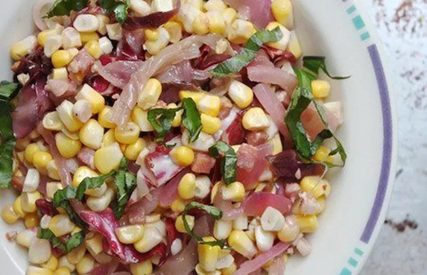 corn salad with radicchio recipe the daily meal