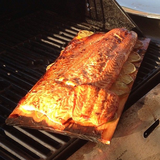 cedar plank salmon grilled cedarwood firewood smoke