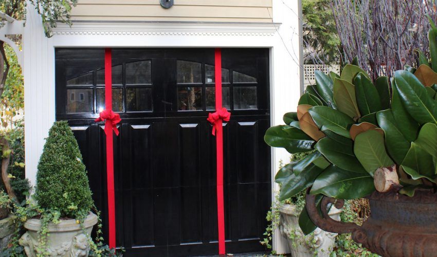 wrap garage door bow diy tutorial