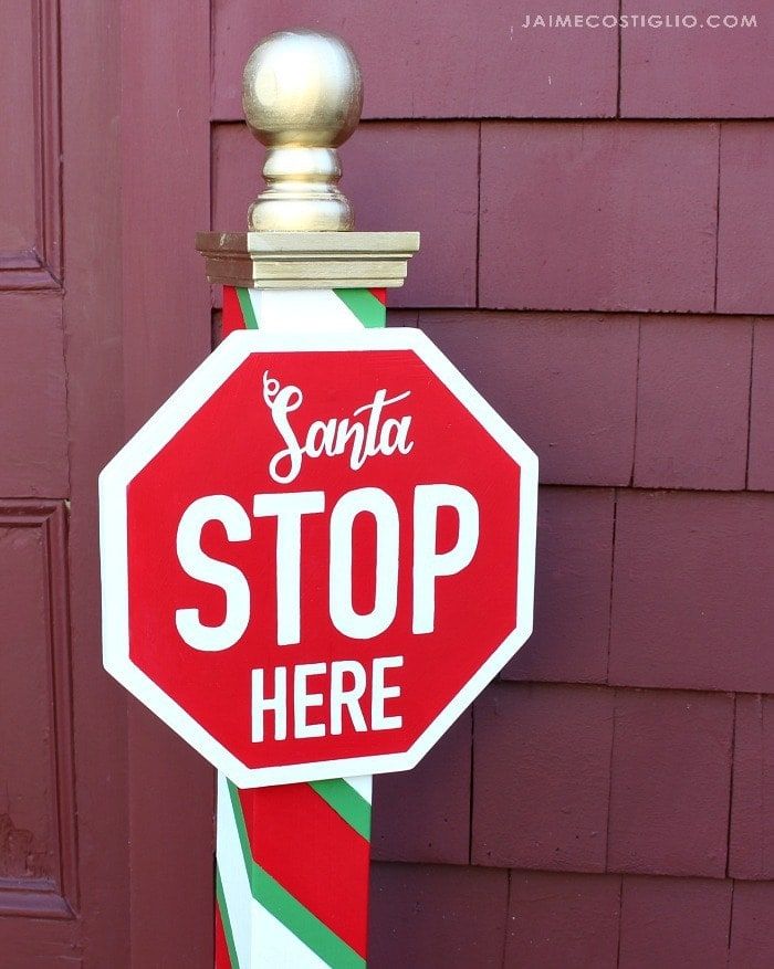 santa stop here sign xmas yard art