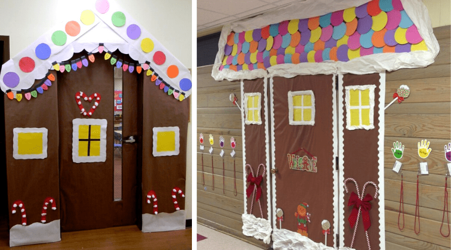 xmas door decorations diy classroom gingerbread