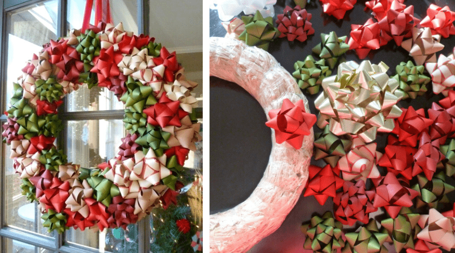 xmas door decorations diy wreath bows tutorial