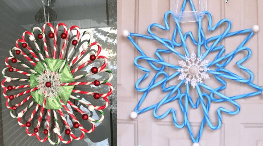 xmas door decorations diy wreath candy cane