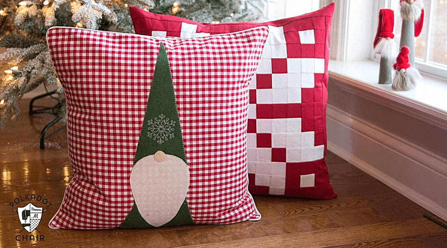 christmas garden gnome tomte pillow pattern