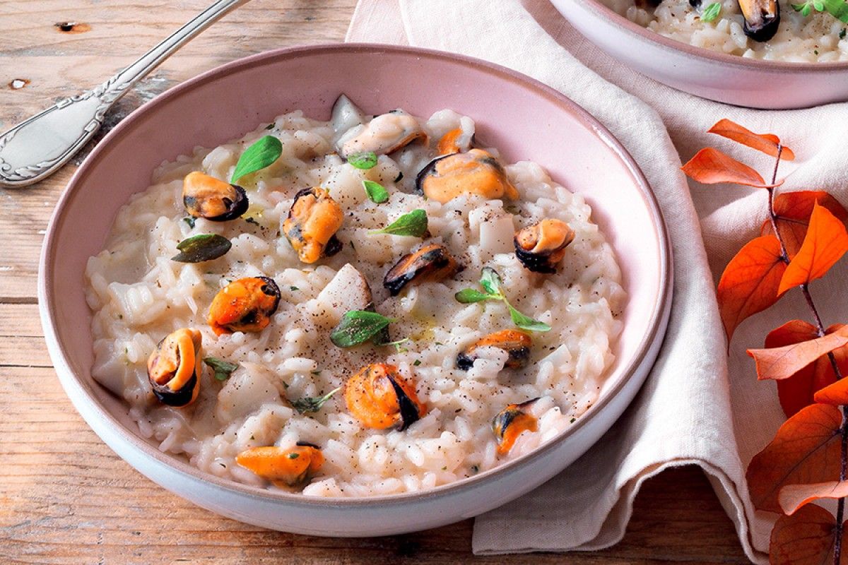 Risotto with Jerusalem Artichoke and Mussels