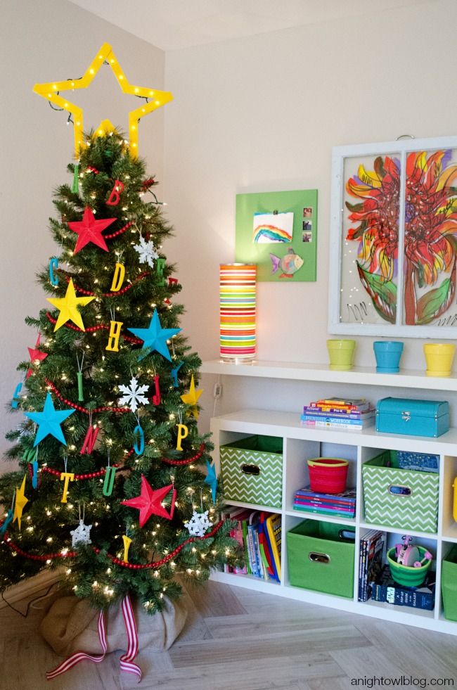 ABC Kids Christmas Tree garland DIY Tutorial